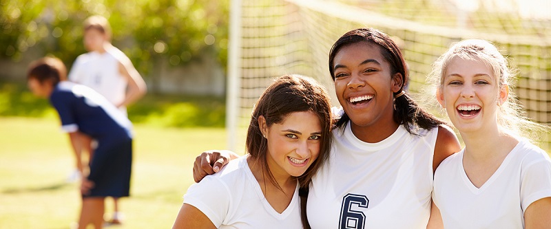 Members Of Female High School Soccer Team