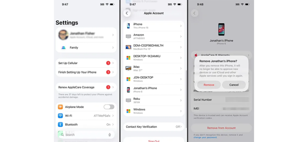 3. Sign Out of Unknown Devices