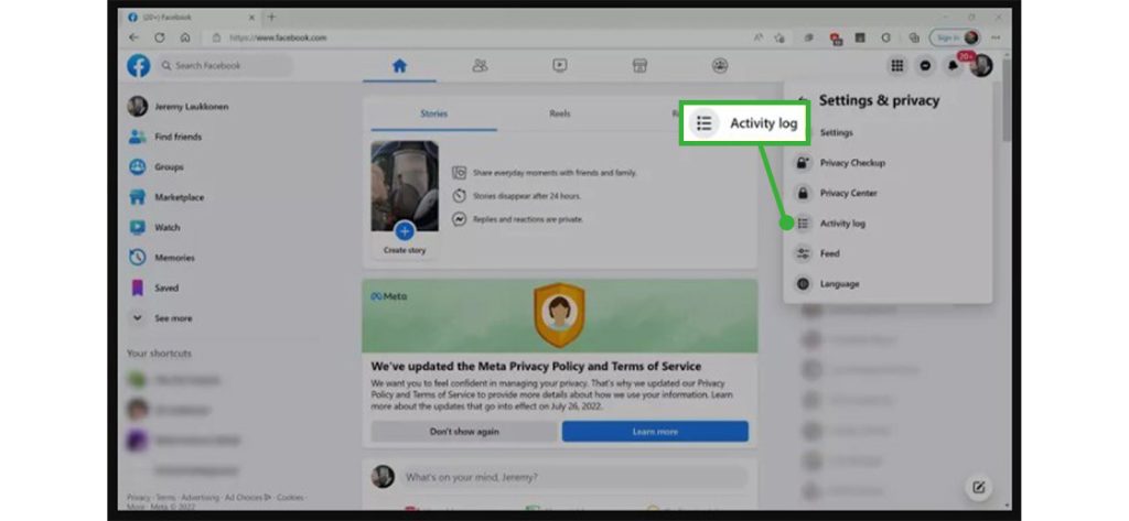 3. Check the Activity Log