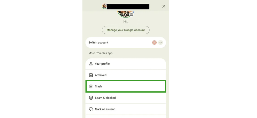 4. Google Messages Trash (Android)