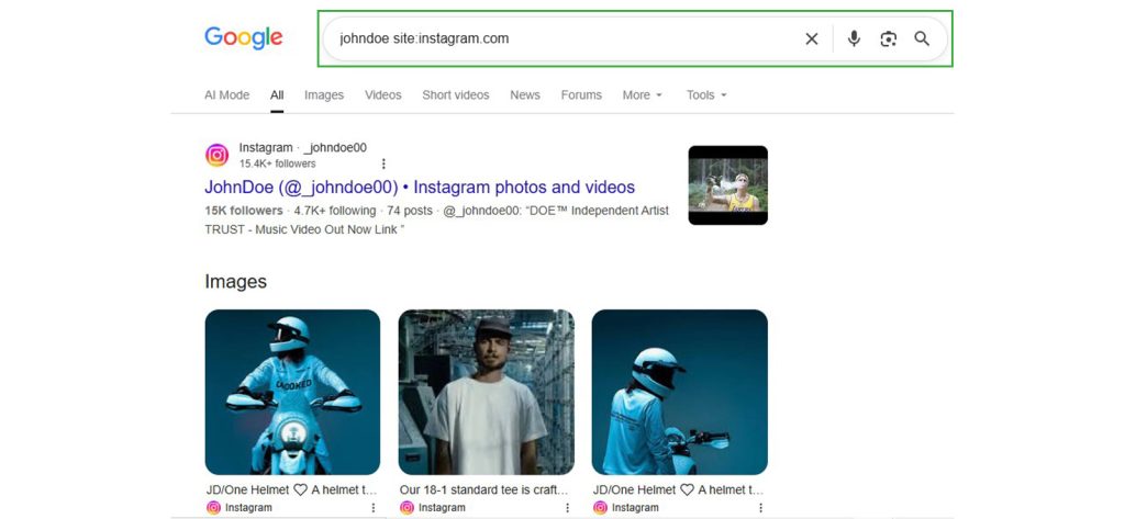 3. Search Username on Google