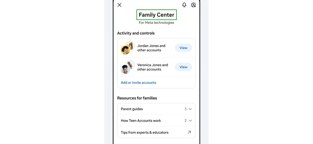 2. Set Up Meta Family Center