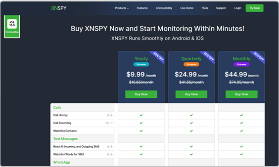 Xnspy dashboard