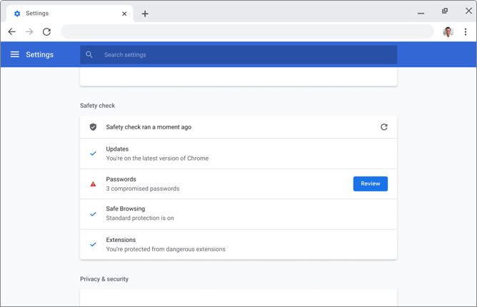 Using safe browser settings