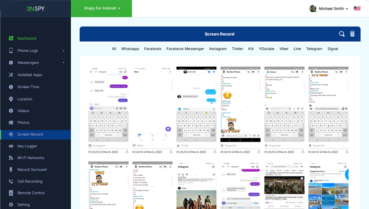 Xnspy screen recorder app