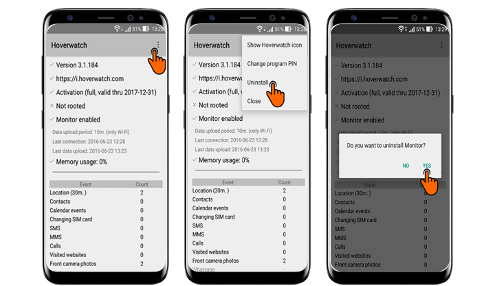 Comment désinstaller Hoverwatch d'un appareil Android ?