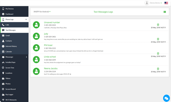 Tableau de bord Xnspy