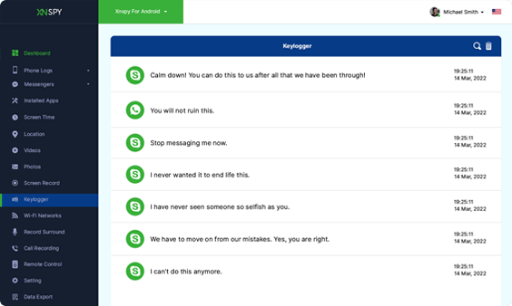 View keylogging activity