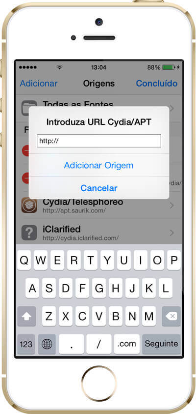 Guia de instalação do iOS