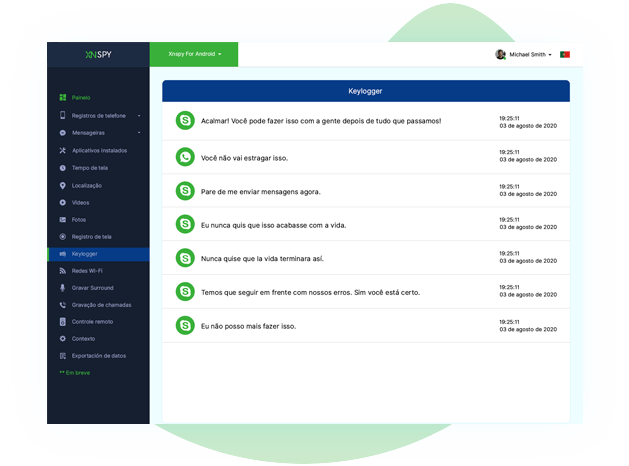 Painel XNSPY para Keylogger